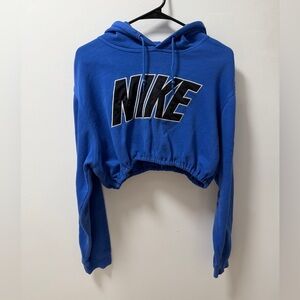 Nike Reworked Cropped Hoodie Blue
